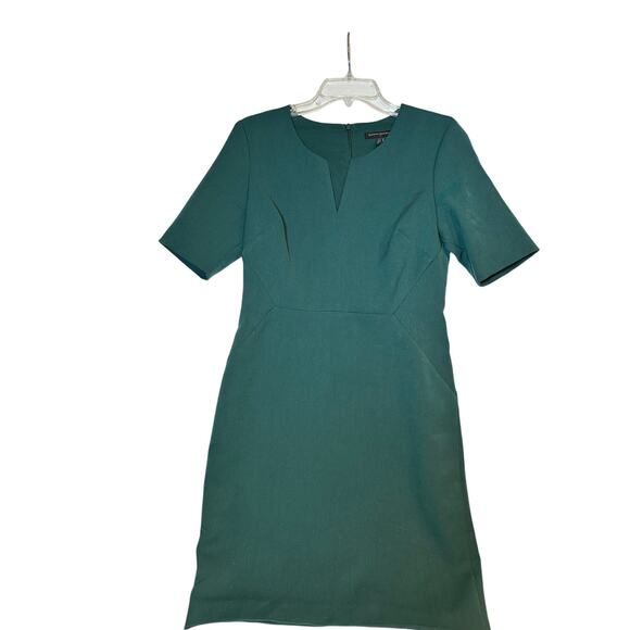 Banana Republic Sheath Dress Women's 8P Green Short Sleeve Career Preppy Chic - Picture 3 of 7